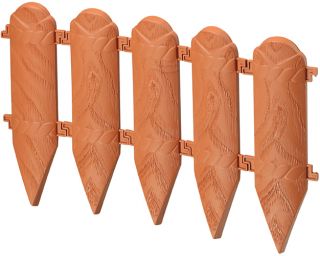 Woodgrain kerti kerítés, magassága 26 cm - 2 m - terrakotta - 
