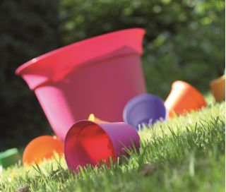 "Romantisk" blomkruka ø 14,5 cm - blå - 