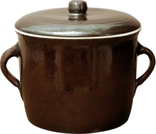 Grès - pot simple avec couvercle - 5 l - 