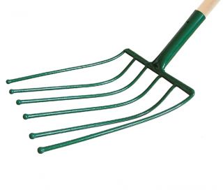 6-tine beet fork with a 100-cm T-shaped wooden handle