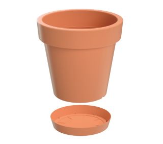Uçan daire şeklinde ışıklı saksı - 13,5 cm - Pişmiş toprak - 