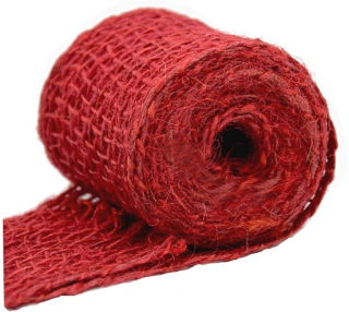 Jutová páska - perfektná na ozdoby a dekorácie - 6 x 300 cm - červená - 