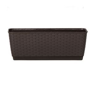 Pot bunga persegi panjang dengan cawan - Ratolla - 39 x 15 cm - Umbra - 