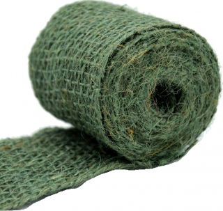 Bandă de iută - perfectă pentru ornamente și decorațiuni - 6 x 300 cm - verde - 
