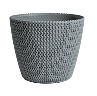 Pot tanaman bundar "Splofy" - 34 cm - batu abu-abu - 