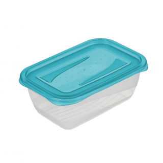 Set 5 wadah makanan persegi panjang - Fredo "Fresh" - 0,5 liter - biru segar - 