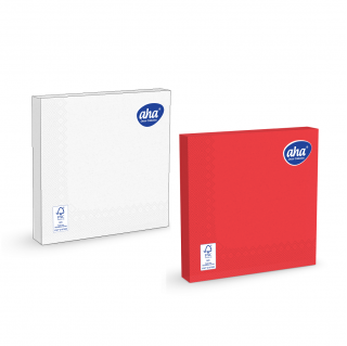 Pappersservetter - 33 x 33 cm - AHA - 100 st + 20 st GRATIS - Polsk flagga - vit och röd - 