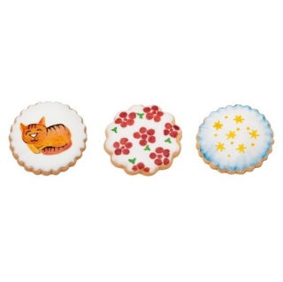Kwasten voor het decoreren van koekjes en gebak - plat - DELÍCIA - 3 st - 