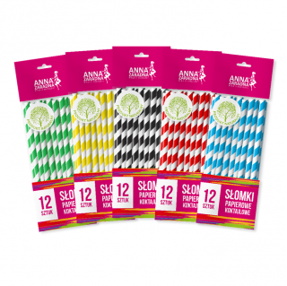 Canudos de papel para coquetel - 12 peças - 