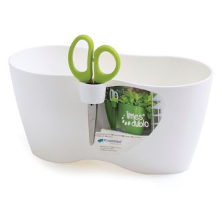 Hrnec s bylinkami, kulatý - Limes Dublo - 25 x 12 cm - bílý - 