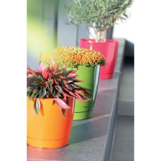 Maceta redonda con platillo - Coubi - 24 cm - Blanco - 