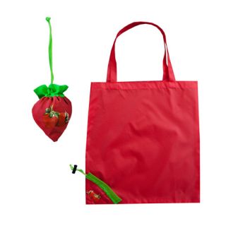 Tas belanja lipat - 43 x 42 cm - pola strawberry - 