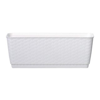 Ghiveci cu flori dreptunghiulare - Ratolla - 49 x 17 cm - Alb - 