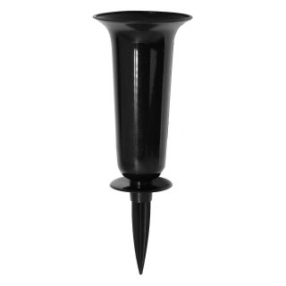 Vaso da cimitero "Dama" su paletto - nero - 