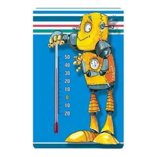 Vnitřní samolepicí teploměr pro školky - s grafikou robota - 