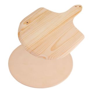 Kerek pizza kerámiakő sütéshez fa pizzahéjjal ø 33 cm - 