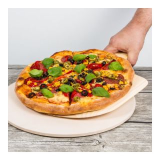 Kerek pizza kerámiakő sütéshez fa pizzahéjjal ø 33 cm - 