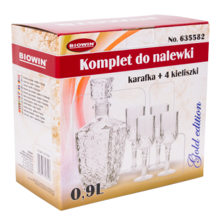 Likörset - 900 ml Karaffe und 4 Gläser - ideale Geschenkidee! - 
