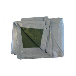 ผ้าใบกันน้ำ - 4 x 6 เมตร - เงิน - เขียว - 