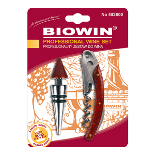 Conjunto profissional de vinho - saca-rolhas + cortiça reutilizável - 