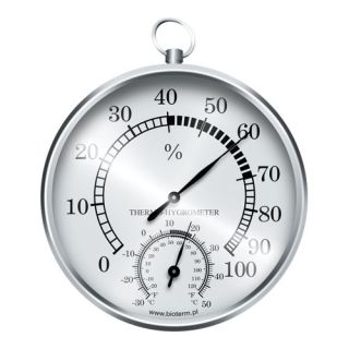 Gümüş asılı meteoroloji istasyonu - higrometre ve termometre - 