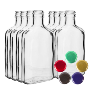 Συσκευασία φιαλών "hip flask" λικέρ με προ-σπειροειδή κάψουλες - 100 ml - 8 τεμ - 