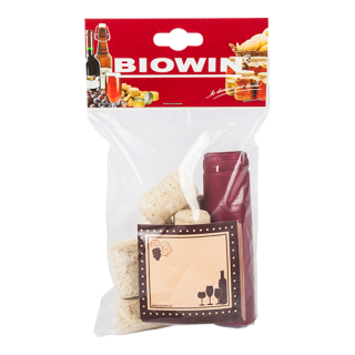 Set tappi per vino - tappi, etichette e capsule termoretraibili - 8 pezzi - 