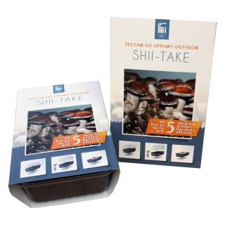 Shiitake - plná sada s mini skleníkem pro domácí pěstování - 3 l - Lentinula edodes