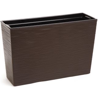 "Werbena" blomsterboks / planter - 19 x 56 cm - meislet, mokka-brun - 