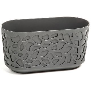 "Duet" bicolour lang planter - 40 cm antracitgrå / anthracitgrå - 