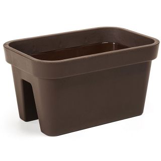 Caja montada en barandilla "Lobelia" - 45 cm - marrón moca - 