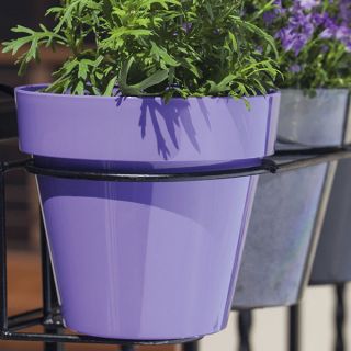 Cesto triplo "Ibiza" in metallo + set di tre contenitori rotondi per vasi - 16 cm - mirtillo-viola - 