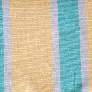 Canvas hammock - 200 x 100 cm - with wooden support posts - green-yellow