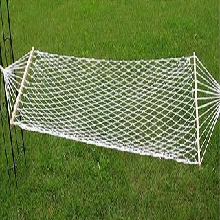 Hamac en maille - 200 x 80 cm - avec poteaux en bois - 