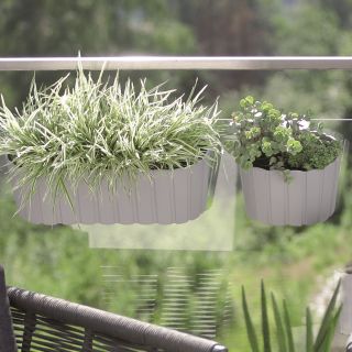 Hangende plantenpot "Boardee Hook" - 14,4 cm - steengrijs - 