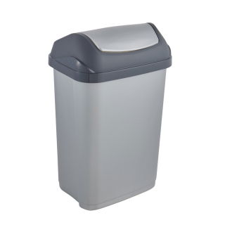 25-litre silvery-grey Swantje dustbin with a rotating lid