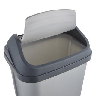 25-litre silvery-grey Swantje dustbin with a rotating lid