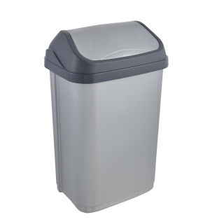 25-litre silvery-grey Swantje dustbin with a rotating lid