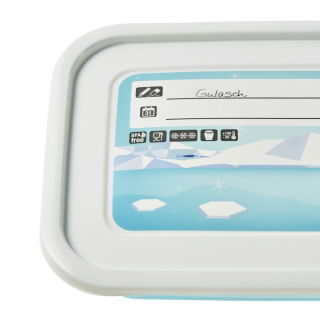 Set 3 wadah makanan persegi panjang - Mia "Polar" - 2,4 liter - biru es - 
