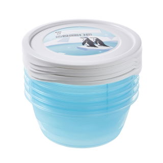 Set 5 wadah makanan bulat - Mia "Polar" - 0,5 liter - es biru - 