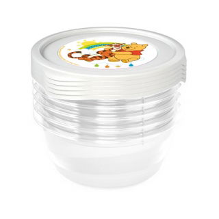 Set di 5 contenitori rotondi trasparenti Iza "Winnie" da 0,5 litri - 