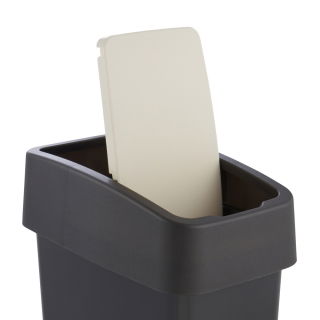 Poubelle Magne avec couvercle ouvrant par pression - 10 litres - gris graphite - 
