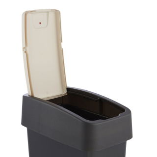 Poubelle Magne avec couvercle ouvrant par pression - 10 litres - gris graphite - 