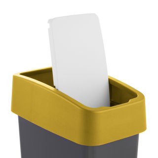 10-litrová popolnica z Capri-yellow Magne s vekom s možnosťou zatlačenia - 