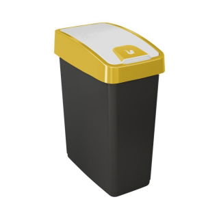 10-litrová popolnica z Capri-yellow Magne s vekom s možnosťou zatlačenia - 