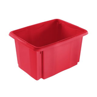 Merah modular kotak 15 "liter Emil dan Emilia" stackable dengan tutupnya - 