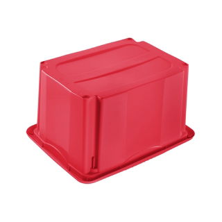 Merah modular kotak 15 "liter Emil dan Emilia" stackable dengan tutupnya - 