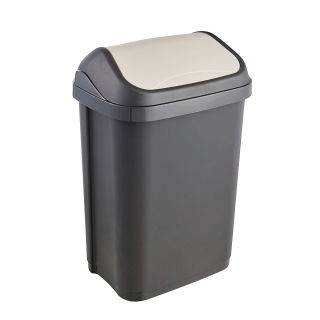 Poubelle Swantje en graphite de 10 litres avec couvercle rotatif - 