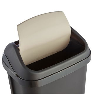 Poubelle Swantje en graphite de 10 litres avec couvercle rotatif - 