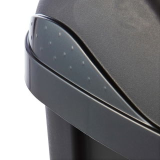 Poubelle Swantje en graphite de 10 litres avec couvercle rotatif - 